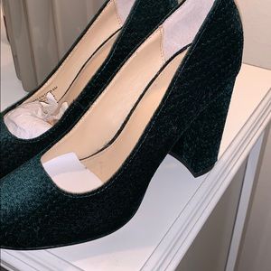 New Teal Velvet Botkier Heels from Anthropologie